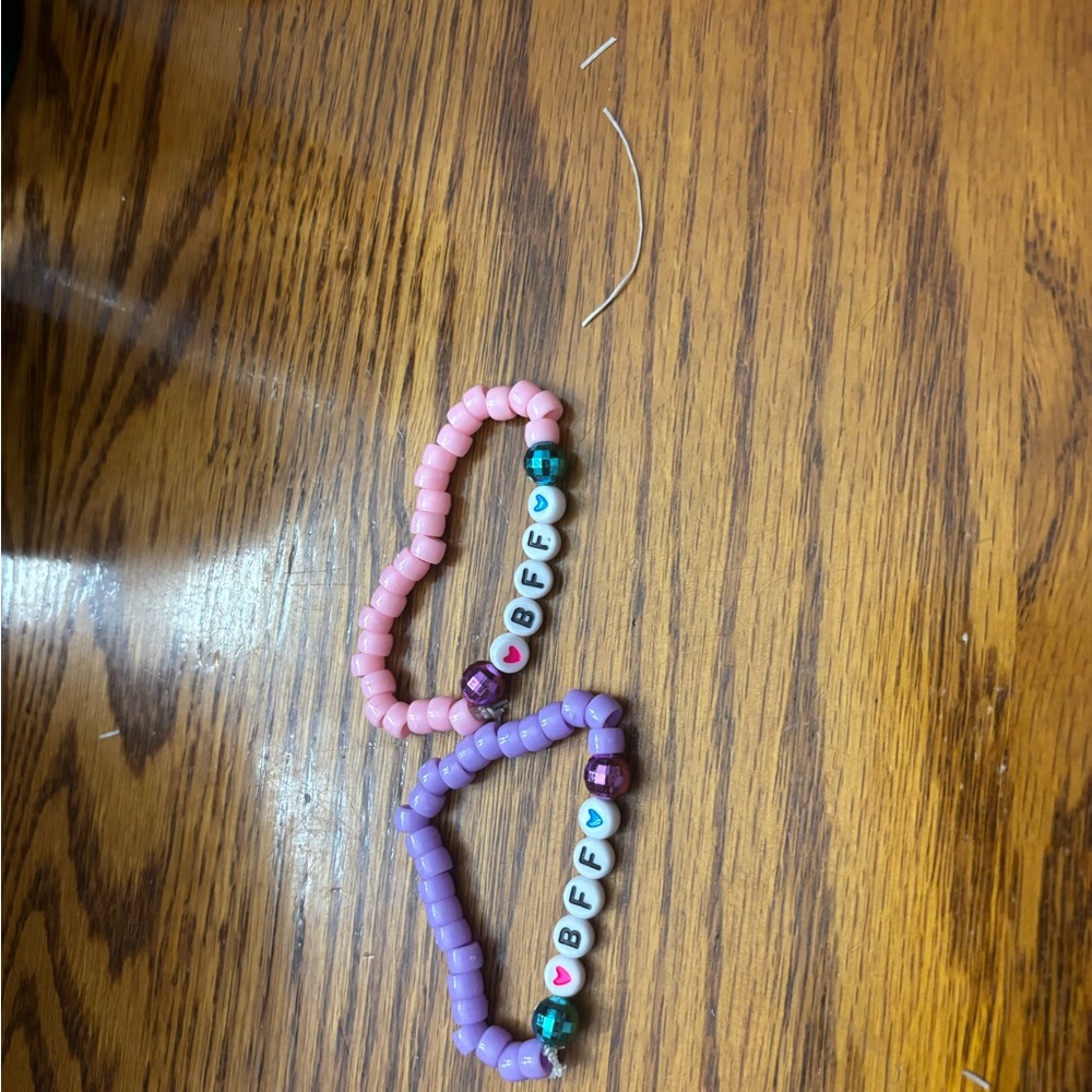BFF Beaded Friendship Bracelets - Pink and Purple
